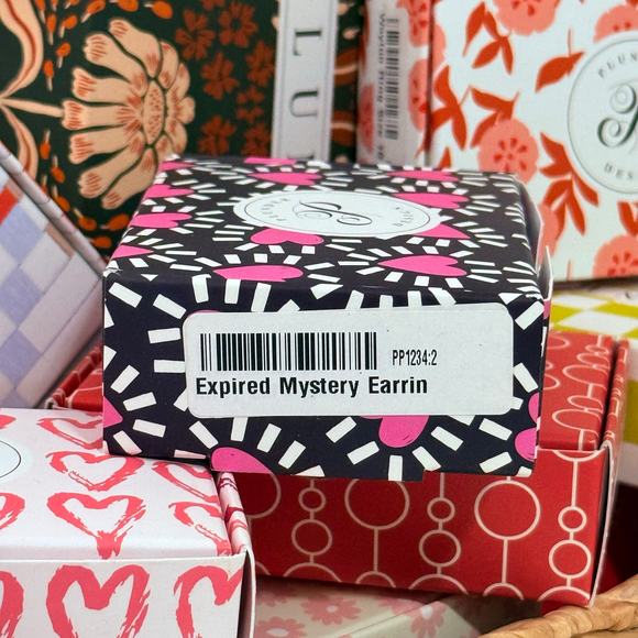 New Plunder "Kirby" Crystal and Pearl Hoop Earrings (2.5") - Picture 7 of 7